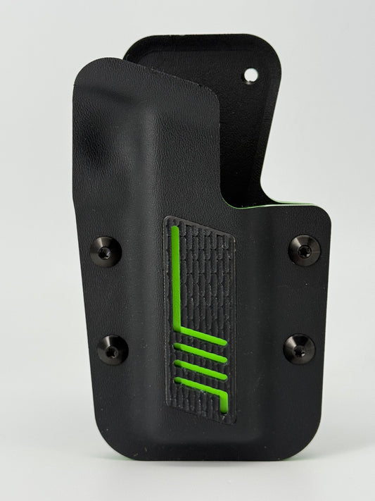 Kobura Competition Holster Black & Green. G10 inlay (Chainlink with Zig)